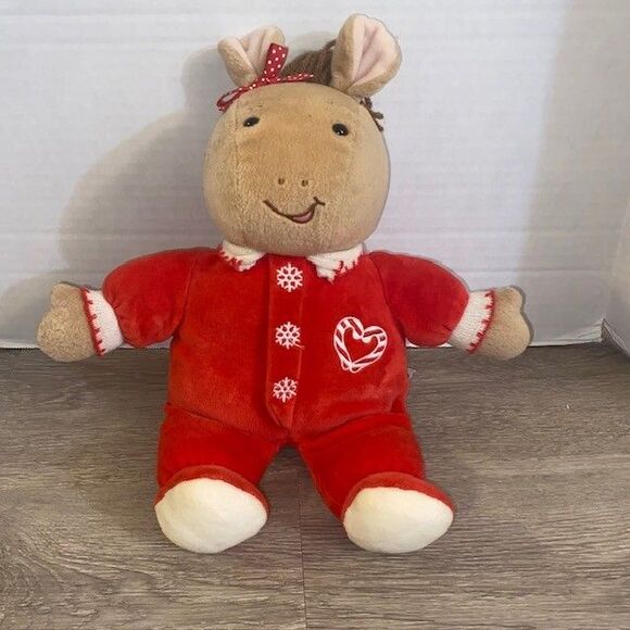 1999 Arthur Baby Kate Read Plush Eden PJs Candy Cane PBS Large 14” Stuffy Rare - Picture 1 of 7